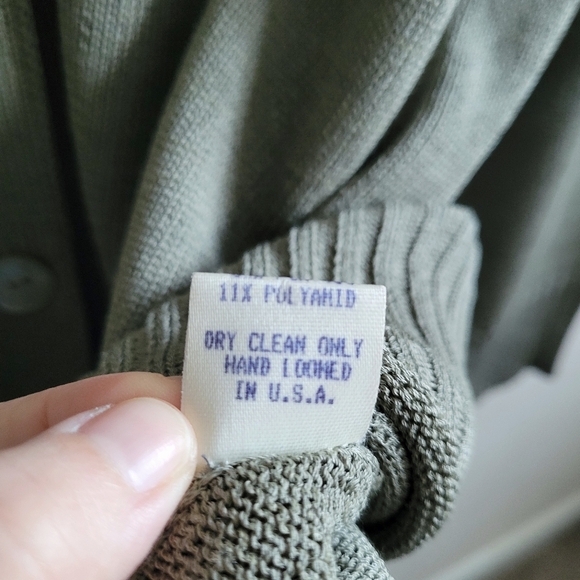 Vintage John Patrick for Geoda Design Green Open Knit Cardigan - Picture 6 of 6
